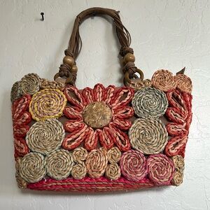 New Cappelli Straw Handbag